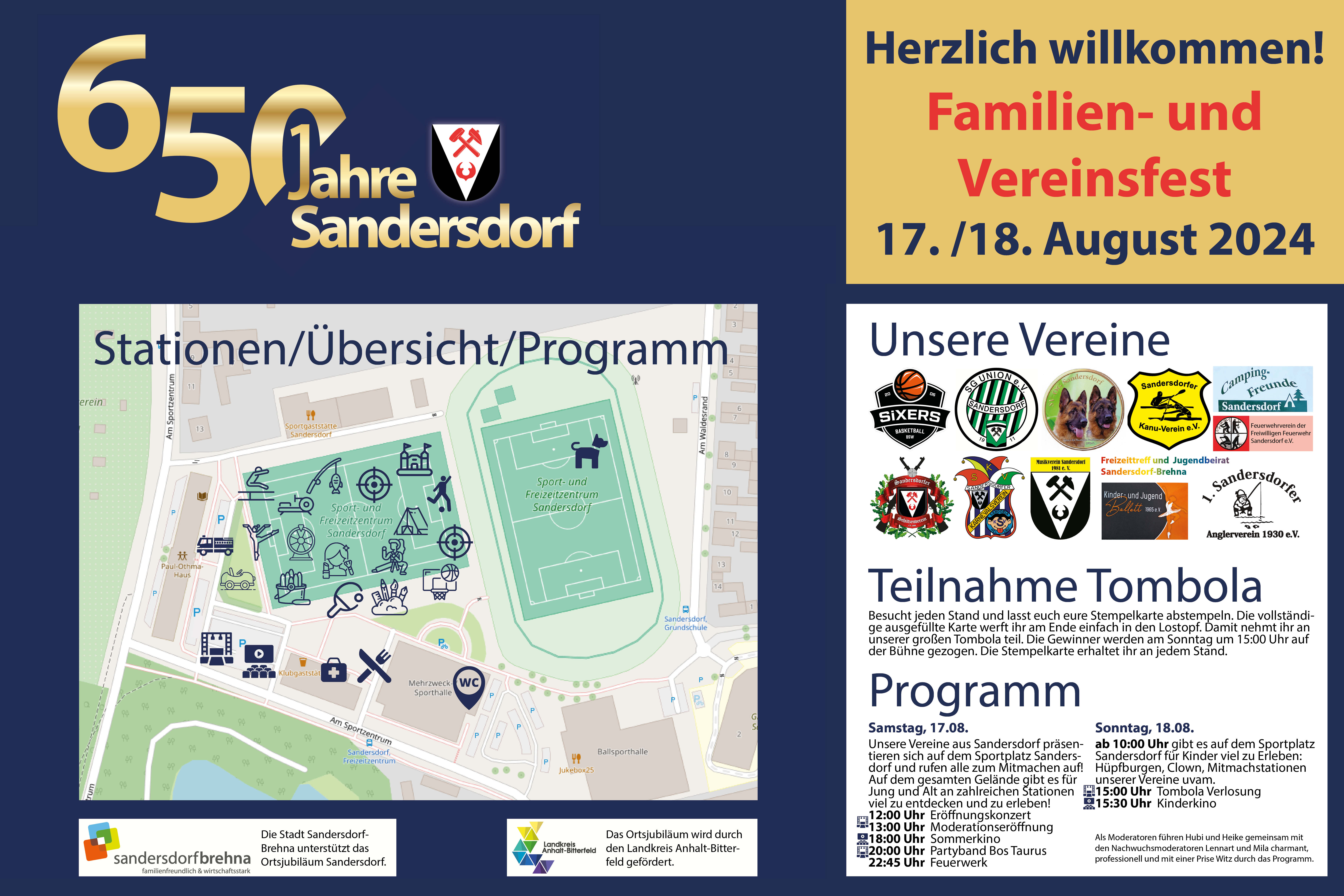 Plakat zum Familien- und Vereinsfest 2024 in Sandersdorf