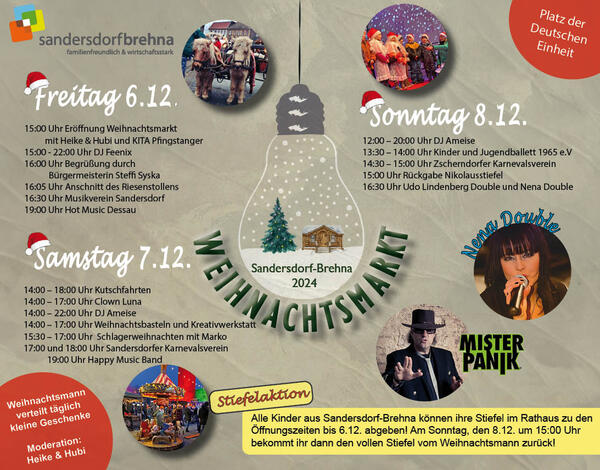 Weihnachtsmarkt 2024 in Sandersdorf-Brehna - Veranstaltungsplakat