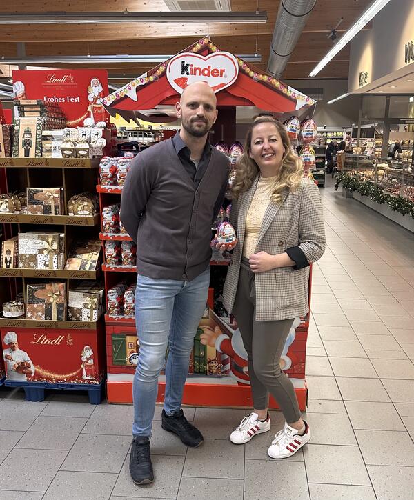 Steffi Syska mit Marcus Moex von Edeka Moex