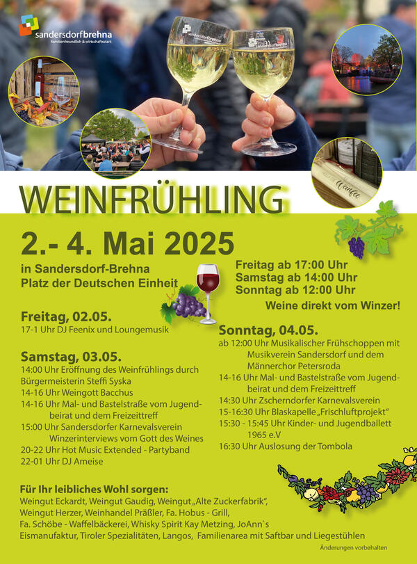 Programm Weinfrühling 2025